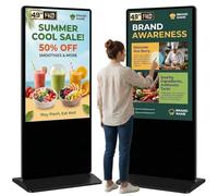 YCKJNB 49 Pulgadas Señalización Digital Publicidad Monitor Vertical, Tactil Hosteleria Monitor, Pantalla Tactil LCD Monitor, Monitor Portatil Tactil, Automática Tótem Publicitario, Negro