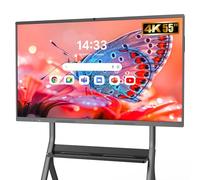 YCKJNB 55" Pizarra Inteligente 4K UHD, Pantalla Táctil con Cámara y Micro Integrados, Android OS, 8+128GB, Soporte WiFi/Bluetooth/HDMI/USB, Monitor Interactivo para Oficina/Escuela/Teletrabajo