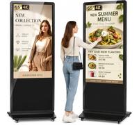 YCKJNB 55" Tótem Digital Publicitario, 450 Nits Comercial 4K LCD Pantalla Publicitaria Vertical, Pantalla para Publicidad con WiFi/HDMI/USB, Android OS, Ideal para Retail, Hostelería y Restaurantes