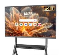 YCKJNB 65" Pizarra Inteligente 4K UHD, Pantalla Táctil con Cámara y Micro Integrados, Android OS, 8+128GB, Soporte WiFi/Bluetooth/HDMI/USB, Monitor Interactivo para Oficina/Escuela/Teletrabajo