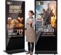 YCKJNB 65" Tótem Digital Publicitario, 450 Nits Comercial 4K LCD Pantalla Publicitaria Vertical, Pantalla para Publicidad con WiFi/HDMI/USB, Android OS, Ideal para Retail, Hostelería y Restaurantes