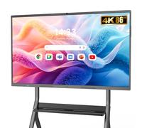 YCKJNB 86" Pizarra Inteligente 4K UHD, Pantalla Táctil con Cámara y Micro Integrados, Android OS, 8+128GB, Soporte WiFi/Bluetooth/HDMI/USB, Monitor Interactivo para Oficina/Escuela/Teletrabajo