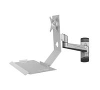 YCLiyaoEu202511 Brazo para monitor Single Arm Silver Color Monitor Stand with Plain Tray Foldable 90° Screen Soporte para monitor
