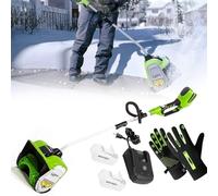 YCNLYSSR Quitanieves eléctrico de 1200 W, Pala quitanieves inalámbrica de Mano de 1800 RPM con 2 baterías, Alcance de 8 m, dirección Ajustable, pequeño quitanieves Recargable para Caminos Escolares.