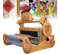 YCNLYSSR Telar Manual de 4 arneses, máquina de Tejer Manual Plegable de Madera de Escritorio con pequeño Marco de urdimbre, trinquete y Soporte, 30 cm de Ancho, para Tela Lisa y Jacquard.