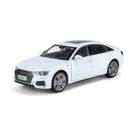 YCNXEB Maqueta de Coche a Escala 1 18 para Audi A6 Coche Miniatura Aleación Coche Juguete Fundido A Presión Modelo Coche Metal Colección Sonido Luz Juguete para Regalo Coche En Miniatura(White)