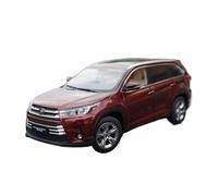 YCNXEB Maqueta de Coche a Escala 1:18 para Toyota 2018 Nuevo Highlander Highland Sbscale Modelo Coche Decoración Estática Metal Colección Regalo Navideño Coche En Miniatura(Rojo)