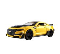 YCNXEB Maqueta de Coche a Escala 1 24 para Chevrolet Camaro Modelo Coche Deportivo Aleación Vehículos Metal Fundido A Presión Modelo Colecciones Luces Sonido Coche En Miniatura(Yellow)