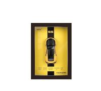 YCNXEB Maqueta de Coche a Escala 1 32 for Photo Frame Version Alloy Metal Sports Car Model Simulation 3D Racing Car Hanging Painting Adults Collection Home Decor Coche En Miniatura(Yellow)