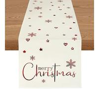 YCOLL Christmas Decoration Table Table Runner Christmas Winter Water-Repellent Table Runner Modern Christmas Table Runner for Indoors and Outdoors Party Kitchen Dining Table