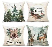 YCOLL Cojines Navidad 60x60 Funda Cojin Navidad Juego de 4 Fundas de Cojines Decorativa Cojines Sofa Cama para Decoracion Davidad