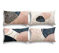 YCOLL Juego de 4 Fundas de Cojín de Lino 30x50 - Bohemio Moderno para Sofá, Dormitorio y Exteriores A091