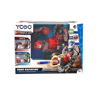 YCOO Robo Rapidfire, Robot con Luces led en la Cara y Efectos de Sonido, 2 Formas de Juego, dirigida y autónoma, dispara Dardos Desde el Mando, Funciona con Pilas, Bizak (62008528)