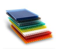 YCOVSFP 48 Láminas De Policarbonato Doble Capa For Unir Dos, Techado Ligeras E Irrompibles For Bricolaje, Invernaderos, Cobertizos Y Uso En Exteriores(Orange,50X50cm-8mm)