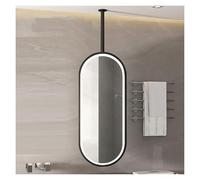 YCOVSFP Espejo Colgante De Techo | Tocador Baño con Iluminación LED | 3 Modos Color Regulables | Ideal For Salas Estar, Dormitorios Y Vestidores(Black,50x70cm)