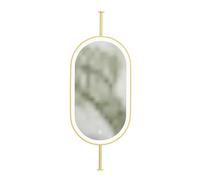 YCOVSFP Espejo De Baño De Doble Cara con Luz LED, Giratorio 360 Grados, Luz Regulable De 3 Colores, For Montaje En El Techo sobre Lavabos(Gold,60x120cm)