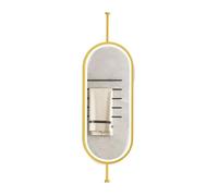 YCOVSFP Espejo De Baño De Doble Cara con Luz LED, Giratorio 360 Grados, Luz Regulable De 3 Colores, For Montaje En El Techo sobre Lavabos(Gold,60x100cm)