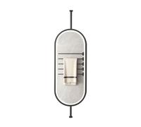 YCOVSFP Espejo De Baño De Doble Cara con Luz LED, Giratorio 360 Grados, Luz Regulable De 3 Colores, For Montaje En El Techo sobre Lavabos(Black,60x100cm)