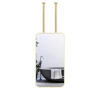 YCOVSFP Espejo De Baño Dorado, Espejo Rectangular De Techo con Marco De Metal, For Montaje En El Techo sobre El Lavabo.(50x80cm)