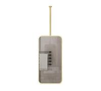 YCOVSFP Espejo De Techo Cuadrado con Marco De Metal, Espejo Decorativo De Pared Flotante For Baño, Espejo De Tocador, Espejo De Pared Redondo(Gold,50x100cm)