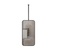 YCOVSFP Espejo De Techo Cuadrado con Marco De Metal, Espejo Decorativo De Pared Flotante For Baño, Espejo De Tocador, Espejo De Pared Redondo(Black,50x80cm)