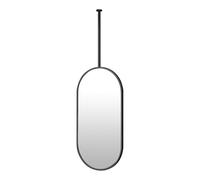 YCOVSFP Espejo De Techo Ovalado con Varilla Flotante, Apto For Decoración Hoteles Y Apartamentos (Barra Personalizable)(Black,50x90cm)