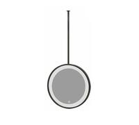YCOVSFP Espejo Redondo De Techo con Luces LED, Iluminación 3 Colores Y Brillo Ajustable For Sala Estar, Dormitorio Vestidor(Black,40x40cm)