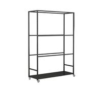 YCOVSFP Estante Comercial Grande De Doble Cara De 6 Capas For Rollos De Tela, Rollos De Papel Y Vinilo For Películas, Papel Tapiz Y Cortinas.(Black,180x40x150cm)