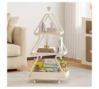 YCOVSFP Estantería Creativa De 3 Capas, Estantería De Almacenamiento Móvil, Estantería Decorativa De Hierro Forjado, For Dormitorio Y Sala De Estar.(White)