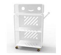 YCOVSFP Estantería Creativa, Estante De Exhibición De Piso Móvil De Múltiples Capas, Estante De Almacenamiento De Hierro Forjado, Estante For Libros Ilustrados(White,3 Layers)