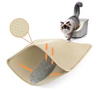 Ycozy Alfombra Gatos Arenero Grande 76X61cm Alfombra Estera Arena Gatos Paño Oxford Doble Capa en Forma de Panal Alfombrilla - Impermeable Eesterilla Gato Arenero Fácil de Limpiar