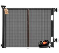 Ycozy Barrera Seguridad Niños Escalera sin Taladro Extensible 0-150cm Puerta Escalera Bebé Seguridad Retráctil con Poste de Refuerzo, Valla para Perros Infantil Pasillo Interiore Exteriore