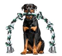 Ycozy Extra Grande Juguete de Cuerda de 6 Nudos para Perros 100cm Juguete Indestructible para Masticar Perros, Juguetes Interactivos para Cachorros/Masticadores Agresivos y Razas de Perros Grandes