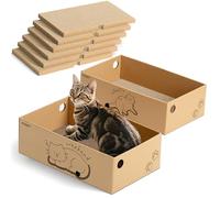 Ycozy Rascador para Gatos con 2 Cajas y 6 Tablas para rascar, Grande XXL, cartón rascador de Doble Cara para Gatos, cartón Intercambiable, Resistente