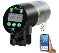 Ycozy WiFi Comedero Automatico Peces con Enchufe UE y Cable USB-C, Comedero Acuario Automatico por Enchufe Automático de Comida con Mando Distancia App y Pantalla LCD | Navi-BTS