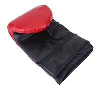 Yctze 1 par de Guantes de Boxeo para Adultos para Muay Thai, Sparring, Kickboxing y Grappling - Material de PU, Ajuste Cómodo con Diseño de Medio Dedo, Rojo y Negro