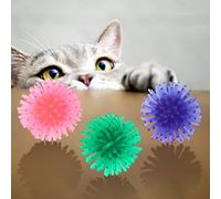 Yctze 10 Bolas de Juguete Coloridas para Gatos: Juguete Ligero y Portátil para Mascotas para Jugar con Gatos, Bolas Atractivas para Aliviar el Estrés y Crear Vínculos con Tu Amigo Felino