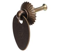 Yctze 10 Juegos de Manijas de Cajón de Latón Antiguo con Forma de Semilla de Melón a Prueba de Herrumbre para Cajas Vintage, Joyero, con Tornillos de Montaje