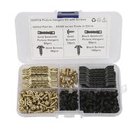 Yctze 100 Perchas para Cuadros con Doble Orificio y 240 Tornillos, Marco de Metal para Colgar Fotos, Relojes y Más, Vehículos Recreativos, Barcos Decoración del Hogar