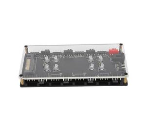 Yctze 12V Argb PWM HUB- 2 en 8 Puertos para Ventiladores RGB y Control de Temperatura, Mejorar la Gestión de Cables en su PC