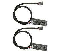 Yctze 2 Uds PWM Fan Hub Cable Adaptador Divisor de 5 Vías y 4 Pines, Longitud de 13,8 Pulgadas, Compatible con Ventiladores de 3 Pines/4 para Refrigeración de PC de Escritorio