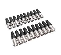 Yctze 20 Conectores XLR Tipo Soldadura con Clavija de Aleación de Zinc, Enchufes de Cable de Sonido para Micrófono Macho y Hembra, Alta Conductividad, bajo Nivel de Ruido, Cables de Micrófono,