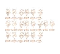 Yctze 20 Piezas Portatarjetas con Forma Exquisita, Soportes para Números de Mesa de Metal Dorado Rosa, Exhibición de Fotos para Bodas y Eventos