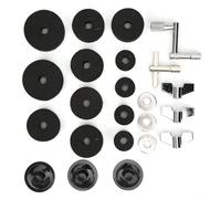Yctze 23Pcs Drum Felt Pad Kit, Durable Non-Slip Cymbal Accessories for