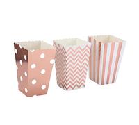 Yctze 36 Cajas de Palomitas de Maíz Ligeras de Oro Rosa, Vasos de Aperitivos con Apertura Superior de Gran Capacidad para Fiestas, Eventos y Celebraciones (Oro rosa)