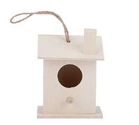 Yctze 4 Nidos Colgantes de Madera para Pájaros, Decoración de Jardín Al Aire Libre, Casa para Pájaros con Cuerdas Colgantes para Descansando, Viviendo y Jugando