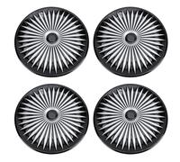 Yctze 4 Tapas de Cubo de Rueda de 14 Pulgadas de Repuesto para Tapacubos 205 ABS con Diseño de Ajuste a Presión para Ruedas de Acero de 14 Pulgadas (Plata Negro)