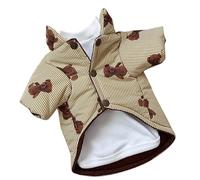 Yctze Abrigo de Invierno para Perros con Gorro Extraíble, Elegante y Cálido, Ropa Resistente Al Viento para Perros, Cachorros, Gatos, Lindos Estampados Adecuados para Razas (M)