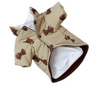 Yctze Abrigo de Invierno para Perros con Gorro Extraíble, Elegante y Cálido, Ropa Resistente Al Viento para Perros, Cachorros, Gatos, Lindos Estampados Adecuados para Razas (S)
