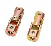 Yctze Acoplamiento de Eje de Junta Universal de 10 Mm a 10 Mm Eje de Dirección Giratorio Conector de Junta en U para Motor de Barco, Automóvil, ATV, UTV, Go Kart, Tornillo M5 de Acero